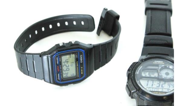 3 digitale horloges CASIO, mogelijke gebruikssporen, mogelijks nieuwe batterij nodig